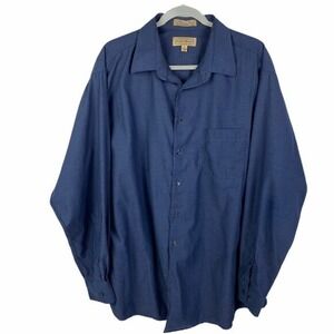 Croft & Barrow Striped Modern Twill Button Down Shirt Men's XL Blue Long Sleeve